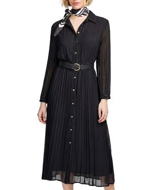 Elle Collection Woven Pleated Dress - Black