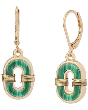 Robert Lee Morris Malachite Link Drop Earrings - Green