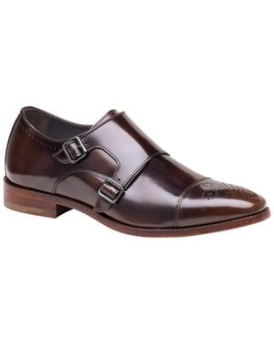 Johnston & Murphy Arrister Double Monk Square-toe Dress Shoes - Brown
