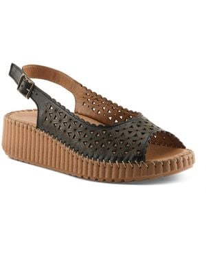 Spring Step Rowyn Slingback Wedge - Brown
