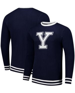 Uscape Apparel And Yale Bulldogs Renew Knit Vintage Pullover Sweater - Blue