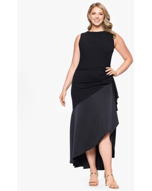 Betsy & Adam Plus Size Mixed-media High-low Dress - Blue