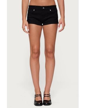Edikted jagger Low Rise Denim Shorts - Black