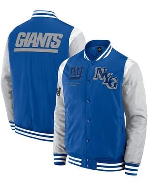 Fanatics And New York Giants Elements Elite Full-snap Jacket - Blue