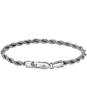 BOSS Men Myles Ionic Plated Antique Silver Steel Bracelet - Metallic