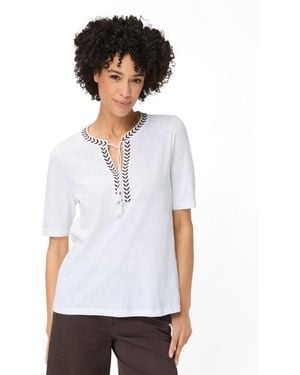 Olsen Embroidered Tunic T-shirt - White