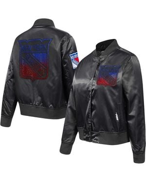 Pro Standard New York Rangers Rhinestone Jewels Satin Full-snap Jacket - Blue
