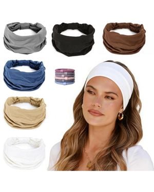 Peneyon Wide Non-slip Knotted Headbands - Black