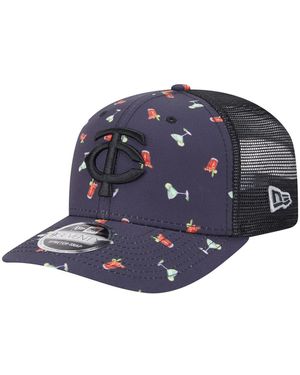 KTZ Black Minnesota Twins Adventure Drinks Pattern 9seventy Stretch-snap Hat - Blue