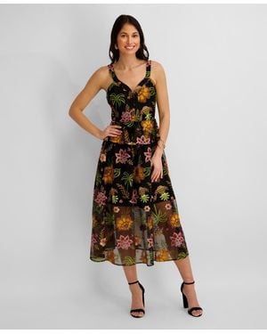 Kensie Embroidered Mesh Sleeveless Dress in Purple | Lyst Kensie Embroidered Mesh Sleeveless Dress in Purple | Lyst