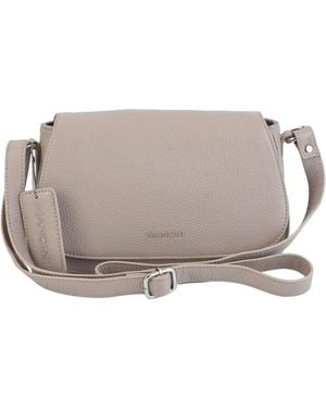 Mancini Pebbled Isabella Leather Crossbody Handbag - Gray
