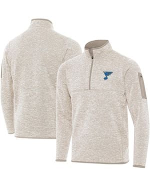 Antigua St. Louis Blues Fortune Quarter-zip Pullover Jacket - White