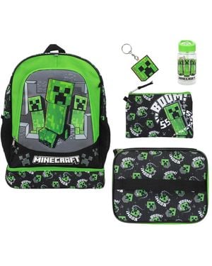 Minecraft Creepers 5-piece 16" Backpack Set For School & Travel - Green