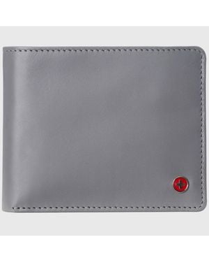 Alpine Swiss Commuter Rfid Bifold Wallet 2 Id Windows Divided Bill Section - Gray