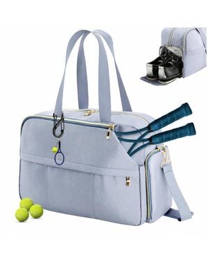 Peneyon Tennis Pickleball Bag With Shoe Compartment Multi Sport Gym Tote - Blue