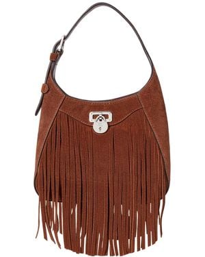 Ralph Lauren Lauren Ralph Ner Small Suede Fringe Shoulder Bag - Brown