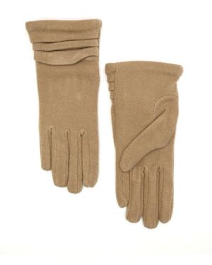 Portolano Pleated Cuff Gloves - Natural