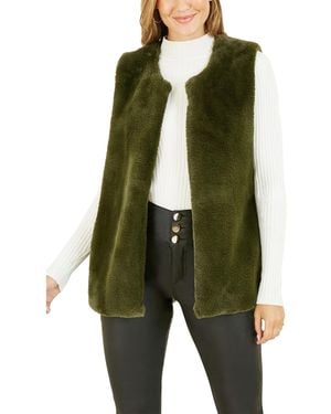 Yumi' Faux Fur Gilet - Green