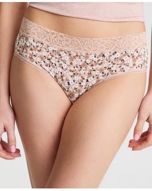 State Of Day Cotton Blend Lace-trim Hipster Underwear - Natural