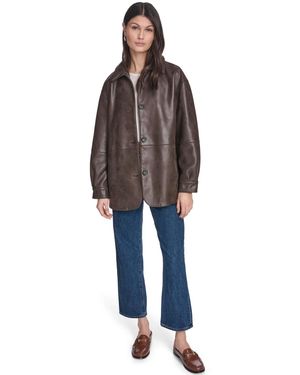 Levi's Relaxed Fit Faux Leather Jacket - Brown