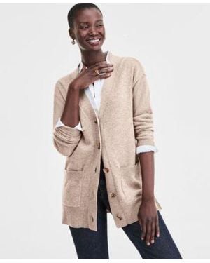 Charter Club Button Front 100 Cashmere Cardigan Macys Exclusive - Natural