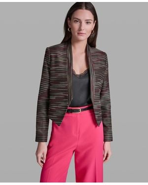 BCBGMAXAZRIA Textured Open-front Collared Jacket