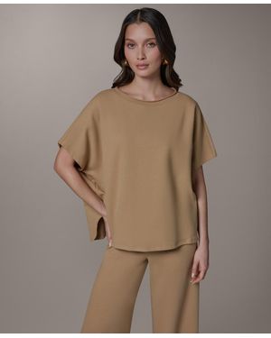 Donna Karan Weekend Boat Neck Top - Brown