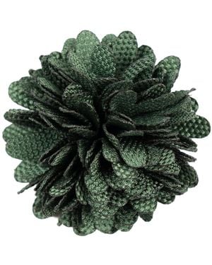 Con.struct Checkerboard Laser-cut Petal Snap-pin Closure Flower Lapel Pin - Green