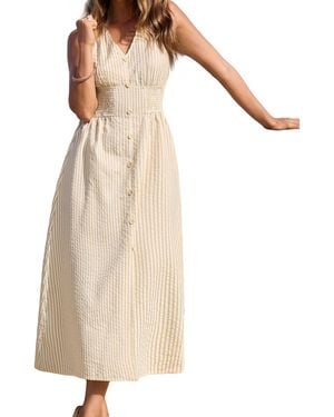 CUPSHE Time Will Tell Striped Maxi Beach Dress - Natural
