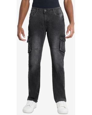 Xray Jeans Slim Fit Stretch Cargo Jeans - Black