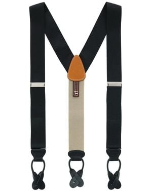 Trafalgar Hudson Nylon Button End Suspenders - Black