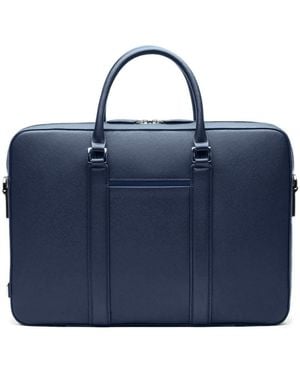 Maverick & Co Manhattan Monochrome Leather Briefcase - Blue