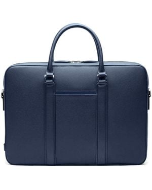 Maverick & Co Manhattan Monochrome Leather Briefcase - Blue