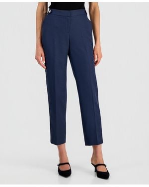 Kasper Petite Slim Leg Mid-rise Pants - Blue
