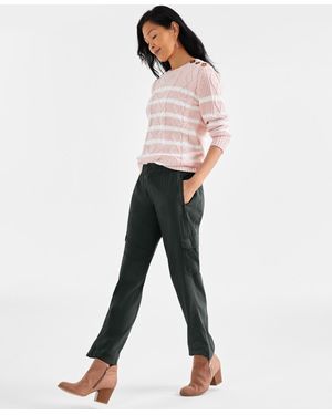 Style & Co. Petite Straight-leg Cargo Ankle Pants - White