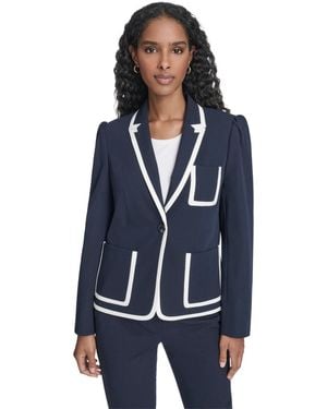 Tommy Hilfiger Framed One-button Blazer - Blue