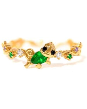 Girls Crew Disney Tangled Pascal Crystal Plated Rings - Metallic