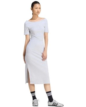 adidas Logo Ribbed Dress - White