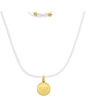Roxy Waterproof Yellow Triangle Heart Beads Adjustable Necklace - White