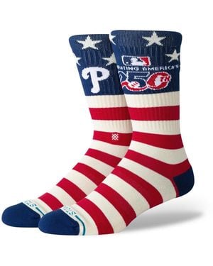 Stance And Philadelphia Phillies 250th Anniversary Stripe Ribbed Crew Socks - Blue