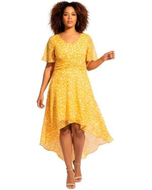 Avenue High-low Midi Dress - Yellow