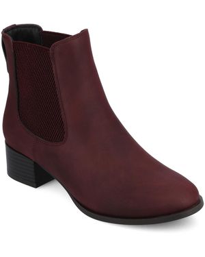 Journee Collection Chayse Chelsea Booties - Purple