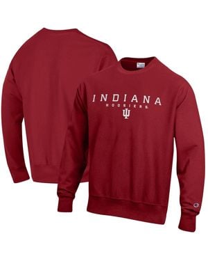 Champion Indiana Hoosiers Relentless Reverse Weave Heavyweight Crewneck Sweatshirt - Red