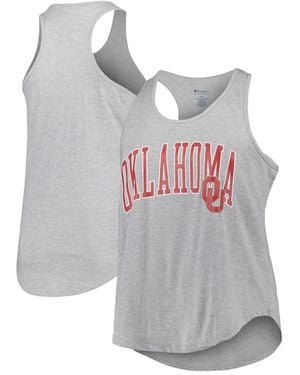 Profile Oklahoma Sooners Arch Logo Racerback Scoop Neck Tank Top - Gray