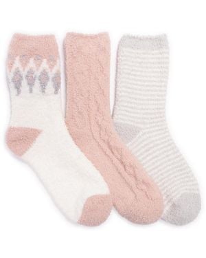 Muk Luks Cozy Crew Socks - Pink