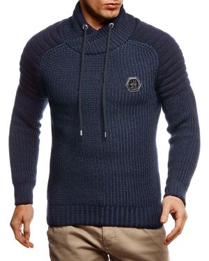 Leif Nelson Knitted Winter Pullover - Blue