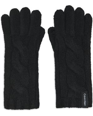Calvin Klein Cable Knit Gloves - Black