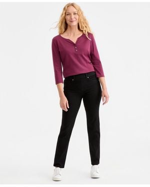 Style & Co. Shaping Pull-on Straight Leg Jeans - Red
