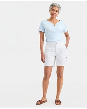Style & Co. Mid-rise Comfort-waist Cargo Shorts - White