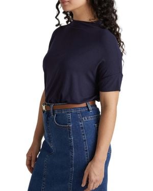 UNIVERSAL STANDARD Plus Size Petra Liquid Jersey Top - Blue